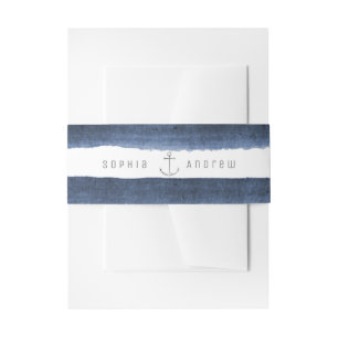 Bandeau De Faire-part Mariage de plage nautique rayures bleu marine aqua