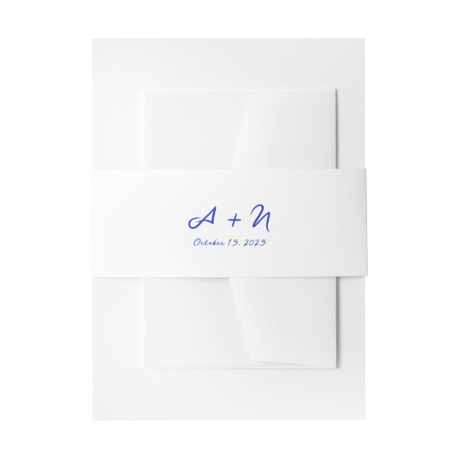 Bandeau De Faire-part Mariage de police manuscrit de monogramme bleu cla (Devant example)