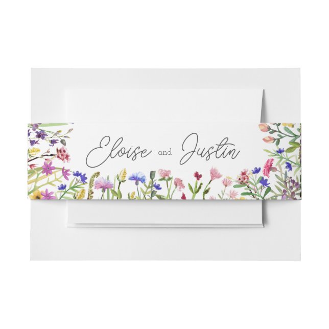 Bandeau De Faire-part Mariage de printemps fleur sauvage (Devant Example)