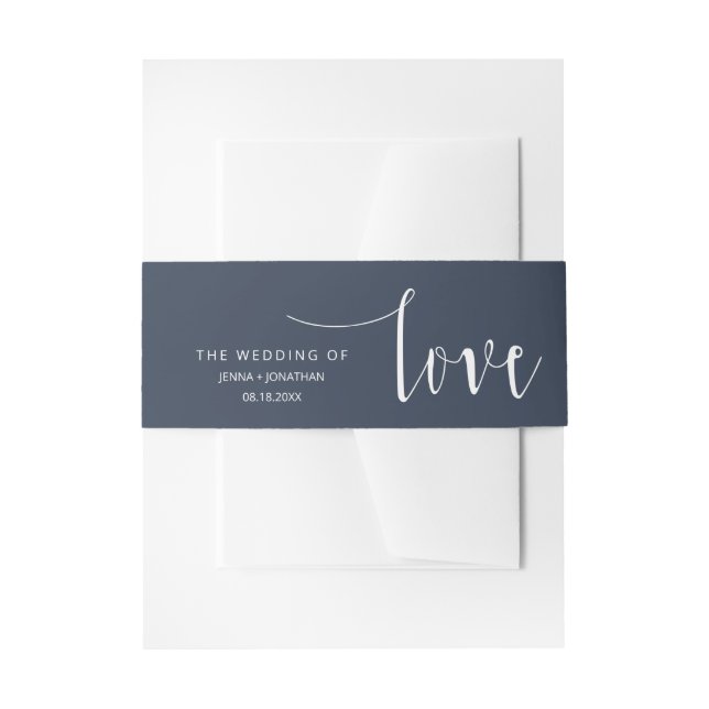 Bandeau De Faire-part Mariage de script de calligraphie minima de la mar (Devant example)