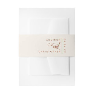 Bandeau De Faire-part Mariage de script de crème personnalisée en terre 