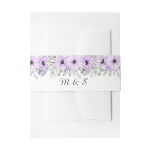 Bandeau De Faire-part Mariage de script de fleurs de lavande violette