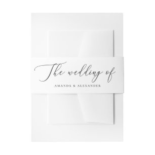 Bandeau De Faire-part Mariage de script simple noir et blanc