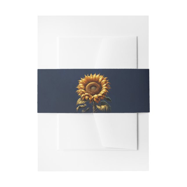 Bandeau De Faire-part Mariage de tournesol bleu rustique (Devant example)