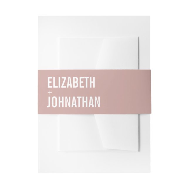 Bandeau De Faire-part Mariage de typographie Rose Boho Dusty simple (Devant example)