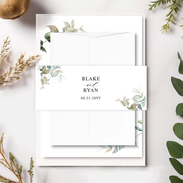 Bandeau De Faire-part Mariage de verdure Eucalyptus sur mesure (Créateur téléchargé)