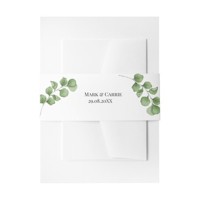 Bandeau De Faire-part Mariage de verdure rustique d'eucalyptus  (Devant example)