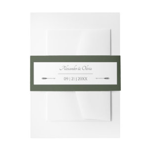 Bandeau De Faire-part Mariage des flèches minimalistes   Vert olive