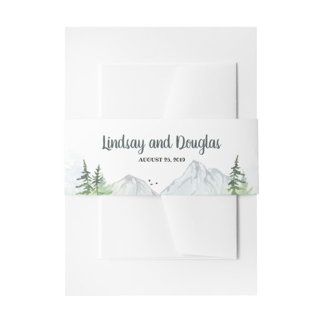 Bandeau De Faire-part Mariage des montagnes Woodland (Devant example)