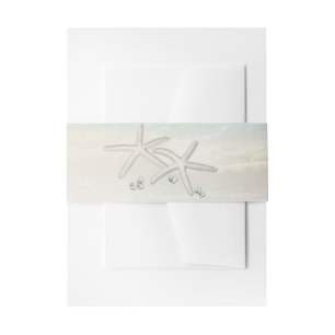 Bandeau De Faire-part Mariage d'été élégant étoile de mer blanche de pla