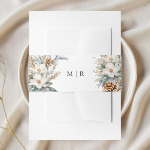 Bandeau De Faire-part Mariage d'hiver floral rustique