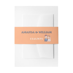 Bandeau De Faire-part Mariage d'illustration simple, semblable à un dess
