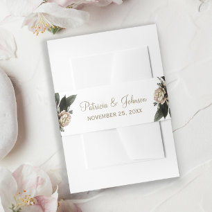Bandeau De Faire-part Mariage d'ivoire d'hiver fleuri