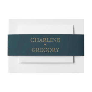 Bandeau De Faire-part Mariage d'or Whimsical de la Marine