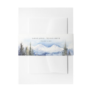 Bandeau De Faire-part Mariage du paysage skiable de la montagne de neige