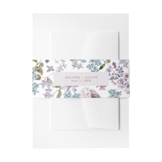 Bandeau De Faire-part Mariage Élégant au Lilas (Devant example)
