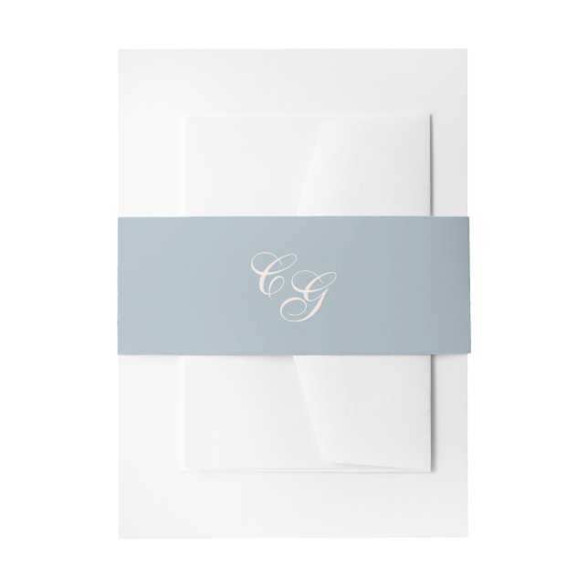 Bandeau De Faire-part Mariage Élégant Bleu Classique Subtil (Devant example)