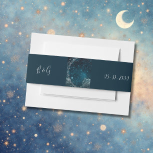 Bandeau De Faire-part mariage élégant bleu galaxie ciel