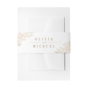 Bandeau De Faire-part Mariage élégant, botanique et doré