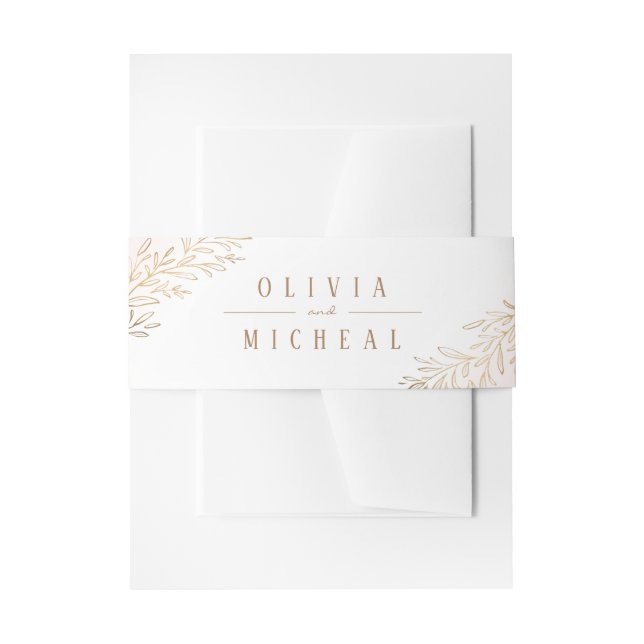 Bandeau De Faire-part Mariage élégant, botanique et doré (Devant example)