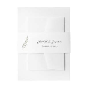 Bandeau De Faire-part Mariage Élégant Botanique Minimaliste de Verdure