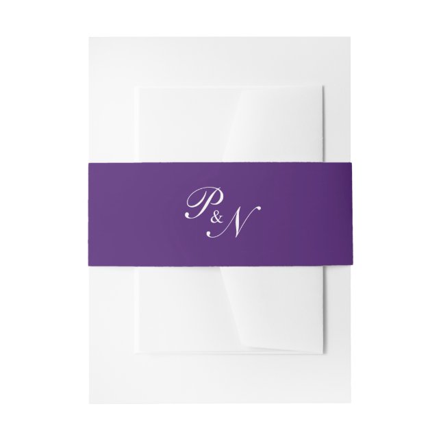 Bandeau De Faire-part Mariage Élégant Classique Violet Royal (Devant example)