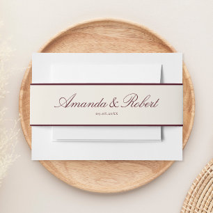 Bandeau De Faire-part Mariage élégant de classe bordeaux