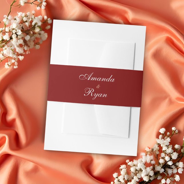 Bandeau De Faire-part Mariage élégant écriture rouge (Créateur téléchargé)