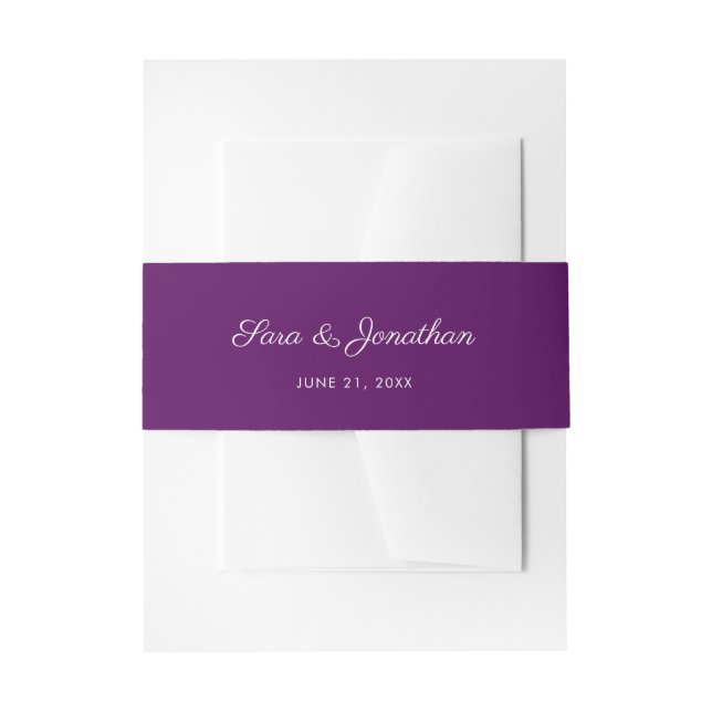Bandeau De Faire-part Mariage élégant écriture violet foncé (Devant example)