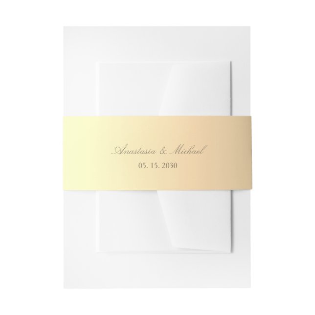 Bandeau De Faire-part Mariage Élégant en Or (Devant example)