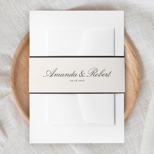 Bandeau De Faire-part Mariage élégant et classe noir et ivoire