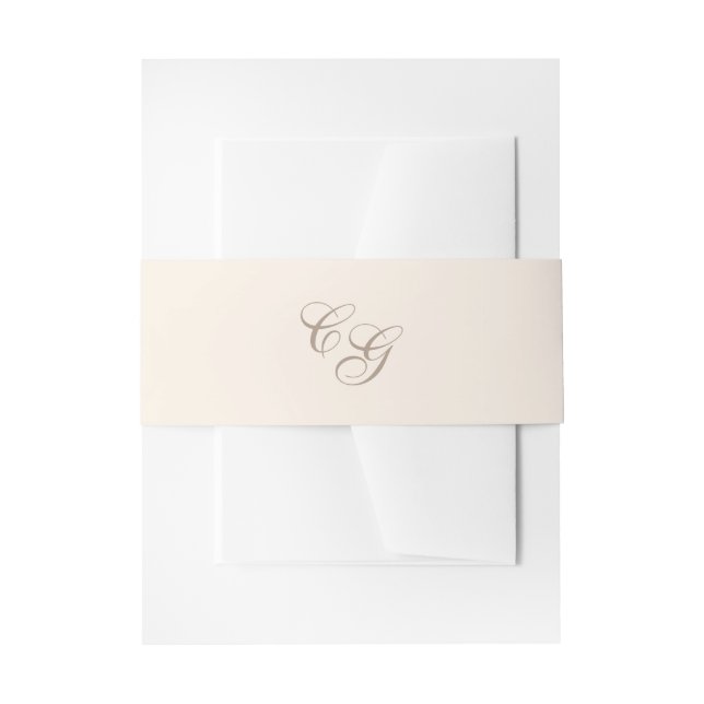 Bandeau De Faire-part Mariage élégant et classique dans les tons sables (Devant example)