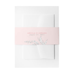 Bandeau De Faire-part Mariage élégant Fleur sauvage rose à la main