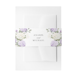 Bandeau De Faire-part Mariage Élégant Fleurs Hydrangea Violet Verdure