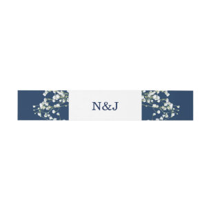 Bandeau De Faire-part Mariage élégant floral à la respiration de bébé bl