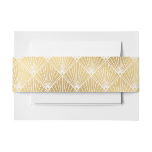 Bandeau De Faire-part Mariage Élégant Gatsby Art Déco Blanc & Or