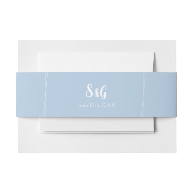 Bandeau De Faire-part Mariage Élégant Joli Bleu Clair (Devant Example)