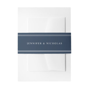 Bandeau De Faire-part Mariage élégant moderne bleu marine