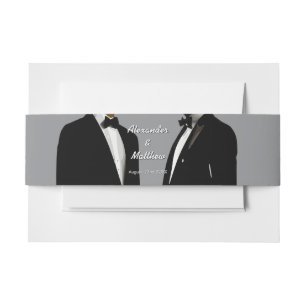 Bandeau De Faire-part Mariage élégant moderne de hommes gays en rouge bo