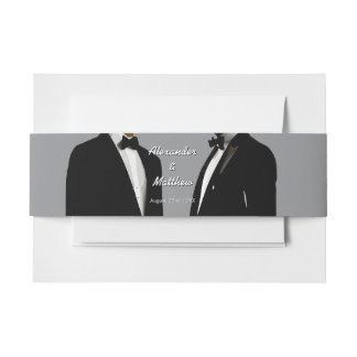 Bandeau De Faire-part Mariage élégant moderne de hommes gays en rouge bo