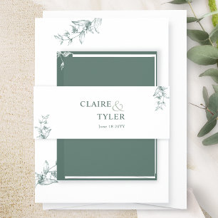 Bandeau De Faire-part Mariage élégant moderne et minimal vert