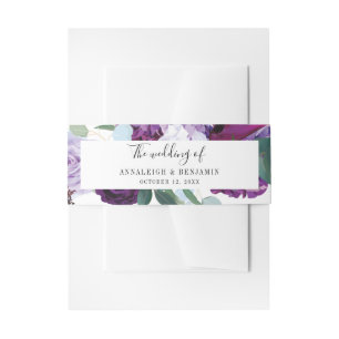 Bandeau De Faire-part Mariage Élégant Moderne Fleur Violet