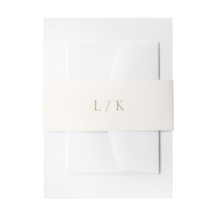 Bandeau De Faire-part Mariage élégant Monogramme Ivoire et Or sans époqu