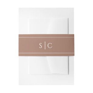 Bandeau De Faire-part Mariage élégant Monogramme moderne Mocha Brown