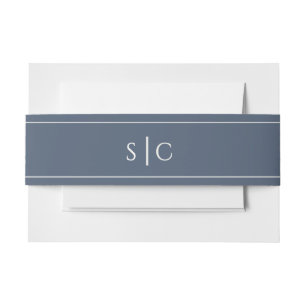 Bandeau De Faire-part Mariage élégant Monogramme moderne Simple Marine B