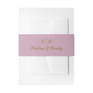 Bandeau De Faire-part Mariage élégant monogramme or de la mariée et du m