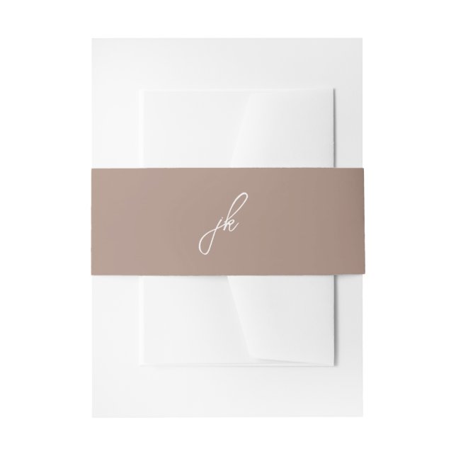 Bandeau De Faire-part Mariage Élégant Monogramme Script Neutre Terrien (Devant example)
