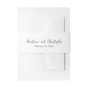 Bandeau De Faire-part Mariage Élégant Noir et Blanc Propre
