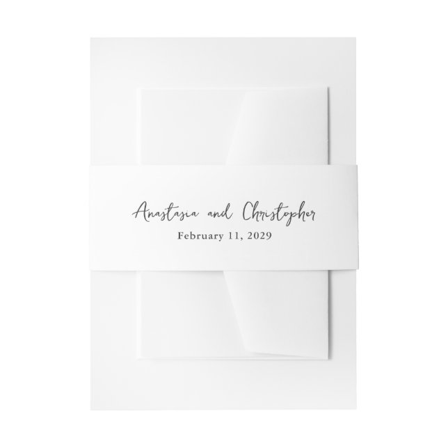 Bandeau De Faire-part Mariage Élégant Noir et Blanc Propre (Devant example)