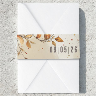 Bandeau De Faire-part Mariage élégant rustique aux feuilles d'automne